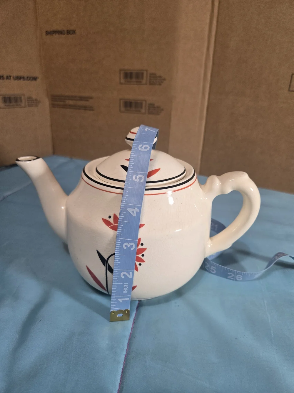 Vintage Harker Hot Oven Tea Pot 1930s Art Deco Design